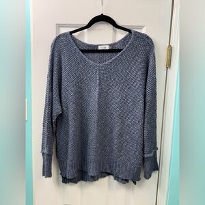 Blue relaxed knit sweater